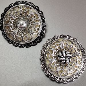 2/$50 West Germany Filigree Scarf/Dress Clip and a matching pin/brooch